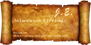 Jelenovics Elfrida névjegykártya